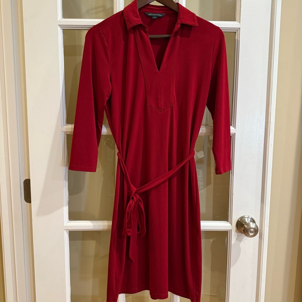 BROOKS BROTHERS Women’s Sheath with Belt Dress Size Small Deep Red